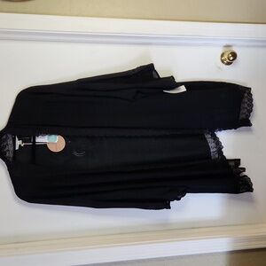 NWT Honey Punch Embroidered Lace Kimono, Black